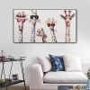 Hand Painted Oil Painting  Horizontal Abstract Animals Giraffe Modern Living Room Hallway Bedroom Luxurious Decorative Painting