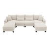 133*65" Corduroy Modular Sectional Sofa,U Shaped Couch with Armrest Bags,6 Seat Freely Combinable Sofa Bed,Comfortable and Spacious Indoor Furniture f