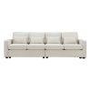 104" 4-Seater Modern Linen Fabric Sofa with Armrest Pockets and 4 Pillows,Minimalist Style Couch for Living Room, Apartment, Office,3 Colors