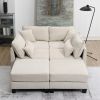 133*65" Corduroy Modular Sectional Sofa,U Shaped Couch with Armrest Bags,6 Seat Freely Combinable Sofa Bed,Comfortable and Spacious Indoor Furniture f