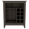 Future Bar Cabinet, Six Built-in Wine Rack, One Open Drawer, One Open Shelf, Carbon Espresso